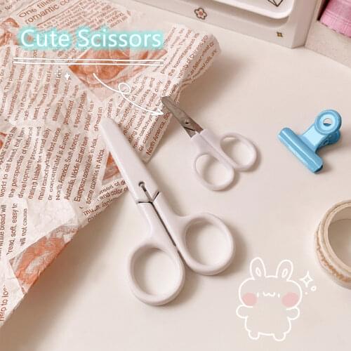 Yisuremia 1PC Kawaii Strawberry Daisy Student Safety Art Scissors Cute Craft Paper Cutting Knife School Office Stationery Supply