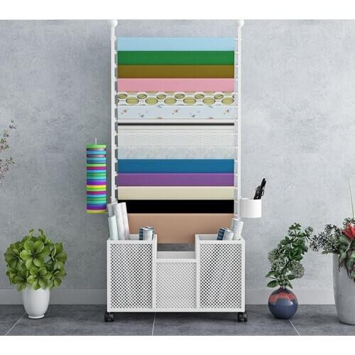 New type of ironwork flowers wrapping paper shelf florist display rack ribbon ribbon storage rack scarf car film wallpaper rack