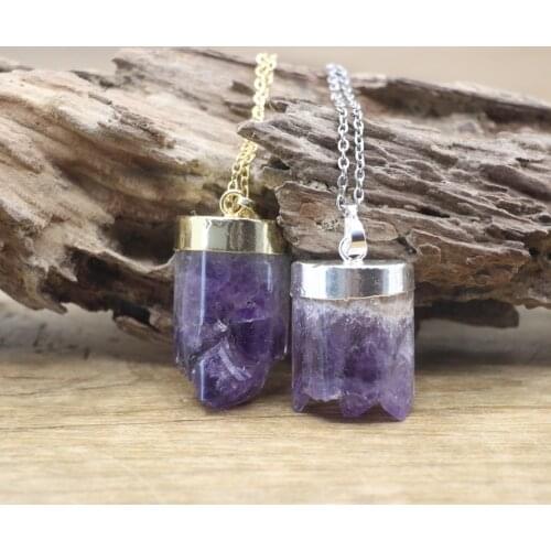 Natural Amethysts Geode Pendants Necklace,Healing Quartz Purple Druzy Drusy Charms Chains Women Fashion Jewelry Dropship,QC3101