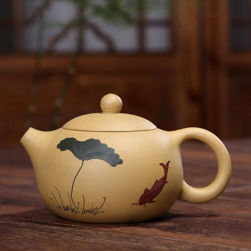Period of mud xi shi POTS, yellow ore pomelos hand painted clay POTS yixing teapot tea wholesale manufacturers