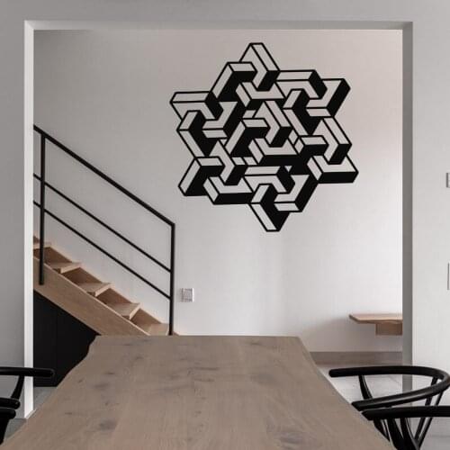 Rectangular Shape Polygon Geometric Wall Decal Geometric Sticker Home Livingroom And Hotel Decoration A002298