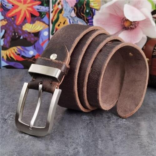 Stainless Steel Belt Buckle Luxury Leather Belt Men Ceinture Men Belt Leather Genuine Mens Belt Wide Long Belt For Men SBT0016