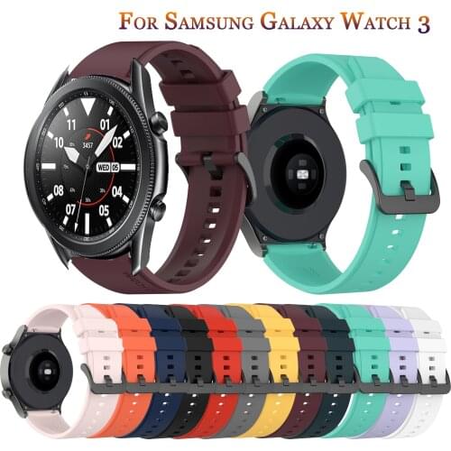 22mm Official Silicone Band For Samsung Galaxy Watch 3 45mm Sport Original Watchband For Amazfit GTR2 Wrist Replacement Bracelet