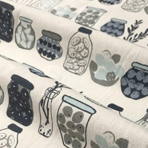 Meter Linen Cotton fabric printing Vintage Cotton Fabric for DIY Handmade Textile Sewing Patchwork For Bags tablecloth Material