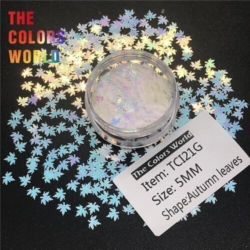 TCT-235 Autumn Leaf Shape 5MM For Nail Glitter Nail Art Decoration Nail Gel Body Glitter Makeup Handwork Crafts DIY Decoration
