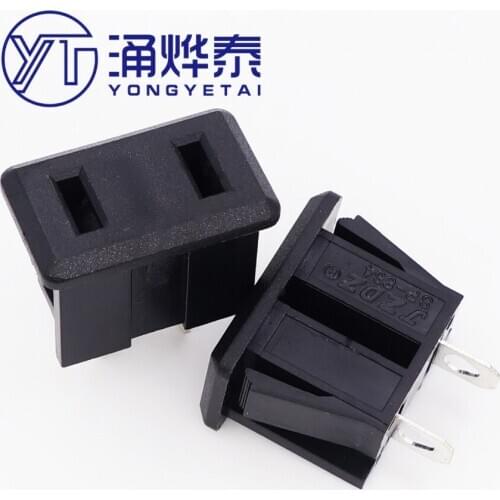 YYT 5PCS SP-864 AC AC power socket 2 hole socket black Pure copper 2 feet GB socket 10A/250V