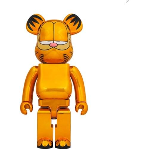 GOLD Cat Electroplate Bearbricklys Bear brick Action Figures Block Bear PVC Model Figures Children Gifts