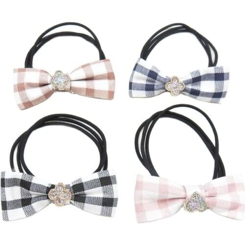 10PCS/LOT Simple Cloth Clover Elastic Hair Bands For Girls Bohemian Headband Scrunchy Fashion Kids Hair Accessories For Women