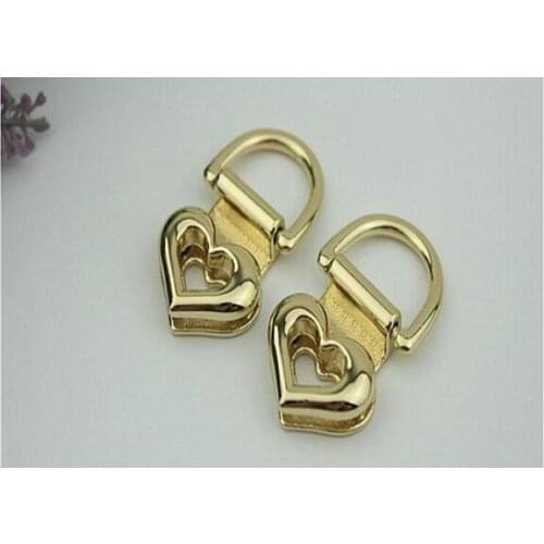 10 pcs / lot) Bags Handbags Hardware Accessories Straps on both sides Love Shape Belt Link Handle Decorative Buckle