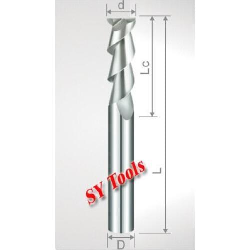 Free shipping 2pcs HRC50 10mm D10*25*D10*75mm 2 Flutes Aluminum Cutting Carbide End Mills