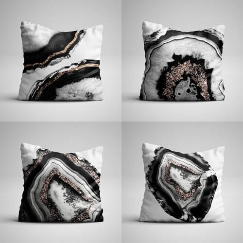 45*45 cm Marble Texture Printing Peachskin Pillow Case Cover Home Decorative Pillowcase Sofa Car Bedroom Seat Soft Cushion