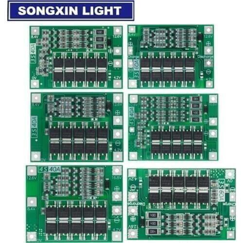 4 string 4S 40A Li-ion Lithium Battery 18650 Charger BMS Protection Board with Balance For Drill Motor 14.8V 16.8V Lipo Module S