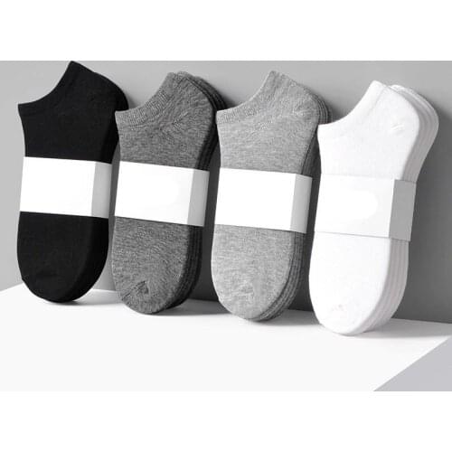 5 Pairs/Lot New Cotton Men Invisible Socks Men Sock Slippers Silicone Soft Breathable Sweat absorpt Anti-skid Solid Summer Socks