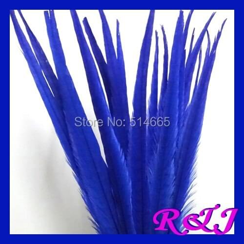 Free Shipping 50-55cm 20-22" Bleached and Dying ringneck pheasant feather 50PCSRoyal Blue/ Dark Blue Pheasant Tail Feathers