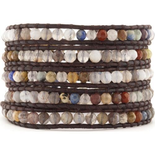 Free shipping bostwan beads naural stone handmade bracelet wrap