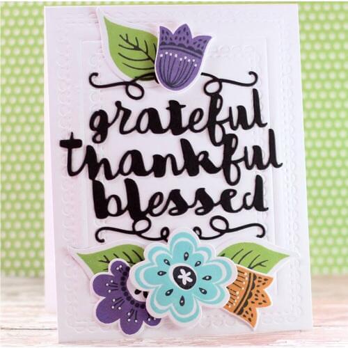 Letters Blessed Grateful Metal Cutting Dies Stencil for Scrapbooking Photo Album Embossing Paper Cards Making Decorative Crafts