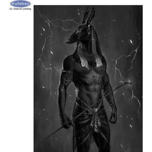 Egypt Anubis 5D Diy Diamond Painting God Pattern Embroidery Full D Drill Square Round Diamond Mosaic Set Egyptian Symbols Decor