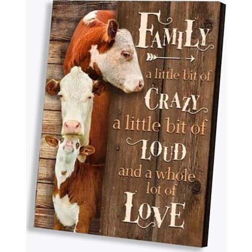 Farms Cows Print Rustic Animal Cow Canvas Room Posters Home Decor Farmhouse Wall Poster Art Canvas Painting Wall Picture Unframe