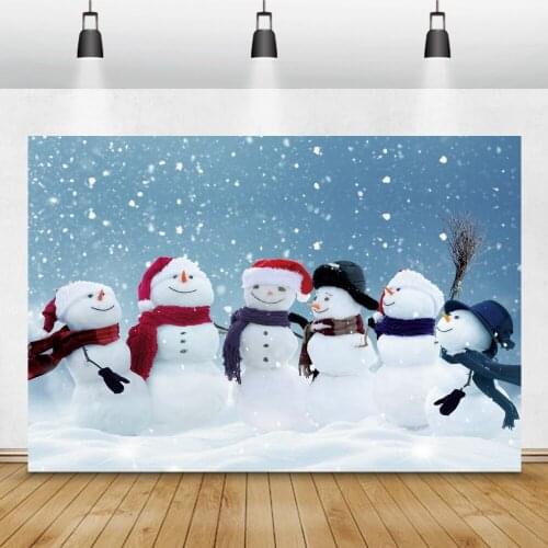 Winter Snowman Christmas Photography Background Snow Scene Child Portrait Family Photocall Backdrop Kids Room Decor Photo Studio