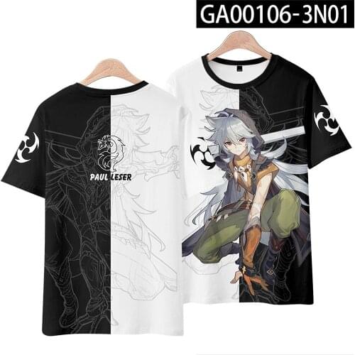 Genshin Impact Paimon Razor Keqing Klee Ganyu 3D Print Spring Summer Preppy Men/Women Street Clothes T-shirt Kawaii Kids Tees