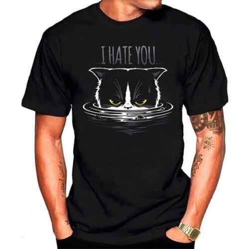 I Hate You Cotton Tops Tee Shirts Printed Summer Men T Shirt Cool MenS T-Shirt 100% Cotton Sports Fitness Plus