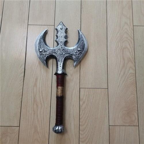 Cosplay Movie Game Anime Double-edged Axe Prop Role Playing Axe Weapon 65cm PU Prop Model Axe Halloween Gift