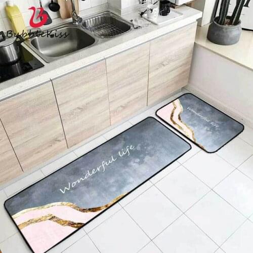 Bubble Kiss Nordic Style Gray Gold Kitchen Carpet Modern Geometric Pattern Carpets Bedroom Decor Rug Light Luxury Bedside Carpet