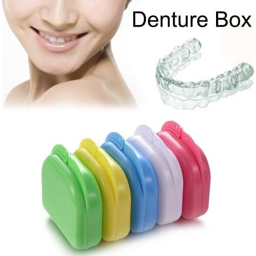 Colorful Dental Retainer Orthodontic Mouth Guard Denture Storage Case Box Plastic Oral Hygiene Supplies Organizer Accessories