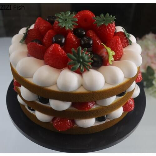 CAKE MODEL FRUIT SIMULATION BIRTHDAY CAKE MODEL TOOL PLASTIC MODEL WINDOW SHOW SHOOTING PROPS WEDDING DECORATION CRISTMAS