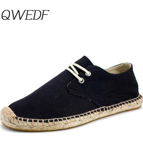 Sneakers men Summer casual canvas black white blue hemp insole fisherman shoes bright Ethnic style men sneaker flat shoes K6-03