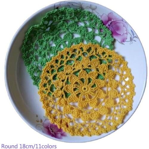 NEW Round lace cotton table place mat crochet coffee placemat pad Christmas glass drink coaster cup mug tea dining doily kitchen