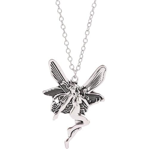 Wholesale Vintage Angel Woman Necklace Sexy Girl Flower Fairy Demon Clavicle Chain Punk Gothic Jewelry Accessories