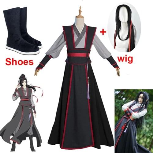 New Wei Wuxian The Yiling Patriarch Cosplay Grandmaster of Demonic Cultivation Costume Wei Wuxian Mo Dao Zu Shi Costume Wig