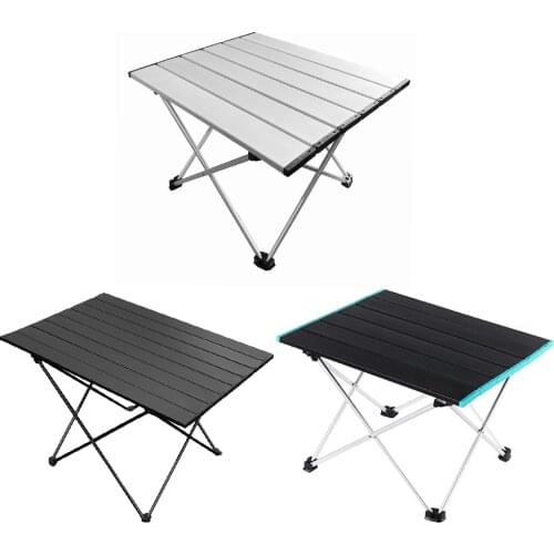 Aluminum Alloy Portable Table Outdoor Furniture Foldable Folding Camping Hiking Desk Traveling Outdoor Picnic Table Furniture