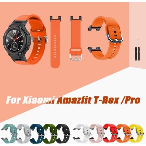 New Replacement Sport Strap For Huami Amazfit T-Rex Adjustable Strap Bracelet For Xiaomi Amazfit T-Rex Pro Watch Silicone Strap