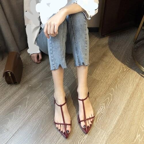 Ankle Strap All-Match Roman Sandals Flat Summer Shoes Woman 2021 Womens Suit Female Beige Flip Flops Platform Buckle Gladiator
