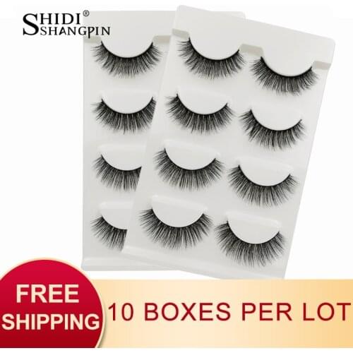 SHIDISHANGPIN 10 boxes 3d mink lashes wholesale natural long false eyelashes makeup hand made mink eyelashes cils fake lash G102