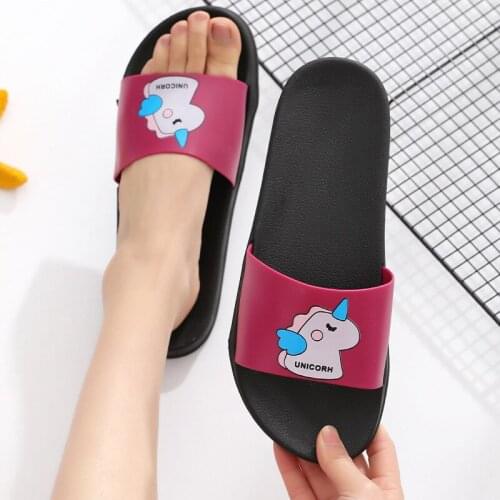 Summer Slippers for Boy Girl Rainbow Cartoon Cute Flat Shoes Children Bathroom Home Indoor Fashion Kids Slides Flip Flops