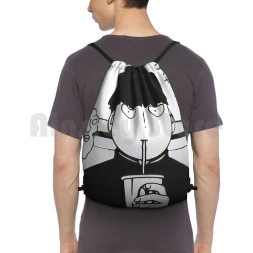 Mob Psycho Backpack Drawstring Bags Gym Bag Waterproof Mob Psycho 100 Mob Psycho Mob Psycho 100 Mob Mob Psycho 100 Mob