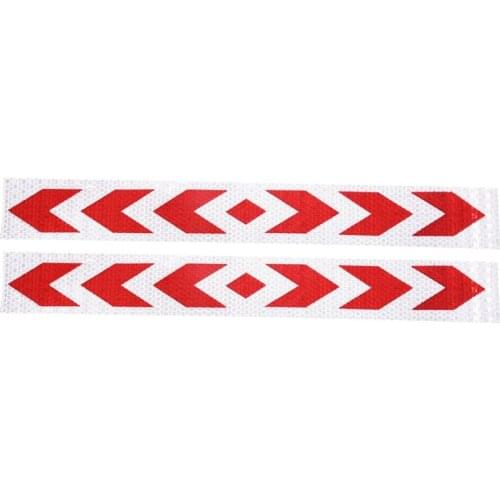 Car Warning Signal Truck Reflective Self-adhesive Tag Red Silver with Arrows in Rectangular Shape Reflective Plastic 2 Pieces