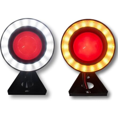 Universal Vintage Retro Motorcycle Customized Day Light Brake Light Super Bright Rear Plate Number Round LED Rear Tail Lamp