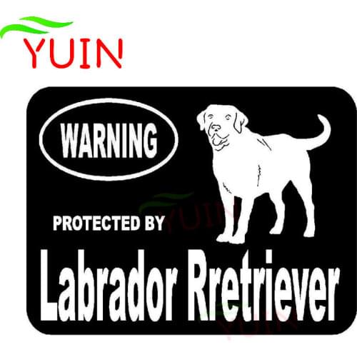 Protected By Labrador Rretriever Car Sticker Fashion and Fun Auto Accessories Waterproof Decal PVC Body Window Decorative Decals