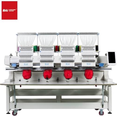 BAI high speed four head 12 needles T-shirt hat flat computerized embroidery machine with good price