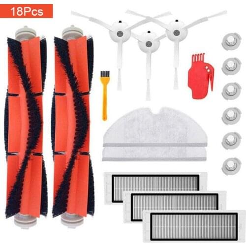 5/8/16/18/25PCS Robot Vacuum Cleaner Parts Replacement Kit for Xiaomi Robo2 S50 S51 Main Brush Filters Side Brushes Accessories