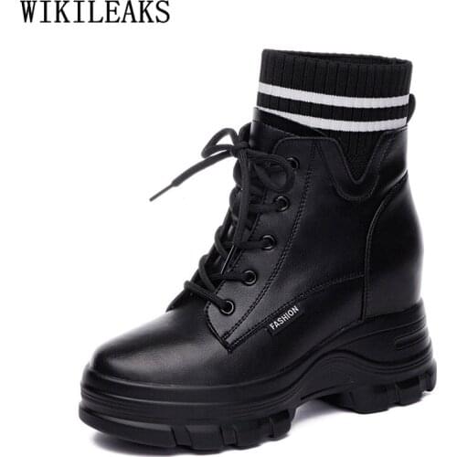 Genuine Leather Platform Shoes Ankle Boots Female Women Shoes Wedges Shoes for Women Winter Boots Women Snow Boots Zapatos Mujer