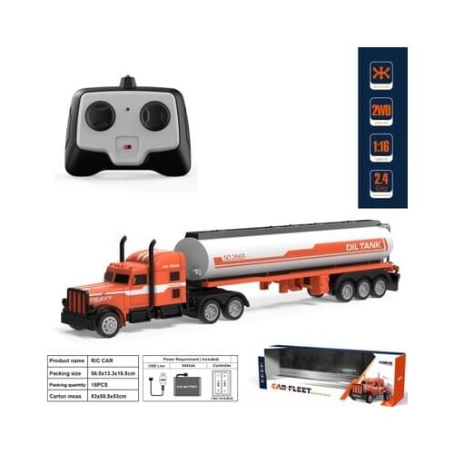 1:32.4g Four-way simulation tank container tractor RC remote control car childrens gift toys