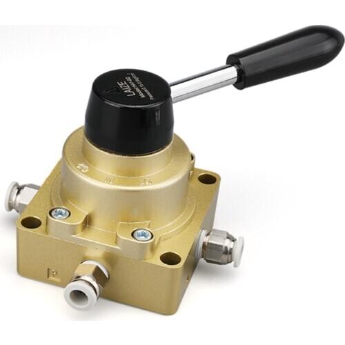 1 PCS HV-02/03/04 Pneumatic Three-Position Four-Way Hand Rotary Valve Manual Switch Hand Valve Valve Reversing Man Control Valve