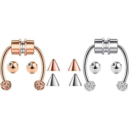 1pcs U Shaped Fake Nose Ring Hip Hoop Septum Rock Stainless Steel Magnet Nose Piercing Punk Piercing Body Jewelry Wholesale New