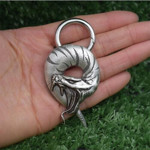 12pcs Fierce Malicious Snake Keychain Animal Open Mouth Amulet Jewelry Gift