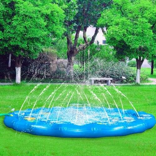 170cm Kids Sprinkler Pad Mat Children Summer Outdoor Water Splash Play Mat Lawn Inflatable Sprinkler Cushion Toy